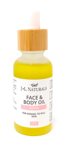 J&L Naturals Face & Body Oil Shine 1 oz