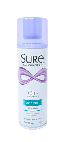 Sure Stay Confident 48Hr Antiperspirant Aerosol Unscented 6 oz