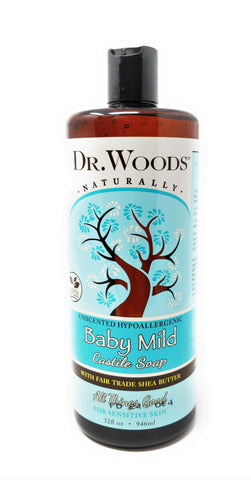 Dr. Woods Naturally Baby Mild Castile Soap With Fair Trade Shea Butter 32 oz