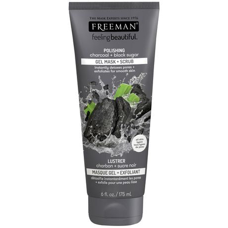 Freeman Polishing Charcoal + Black Sugar Gel Mask & Scrub 6 oz