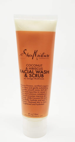 Shea Moisture Coconut & Hibiscus Facial Wash & Scrub 4 oz