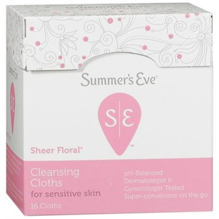 Summer's Eve Cleansing Cloths Sheer Floral For Sensitive Skin 16 Cloths