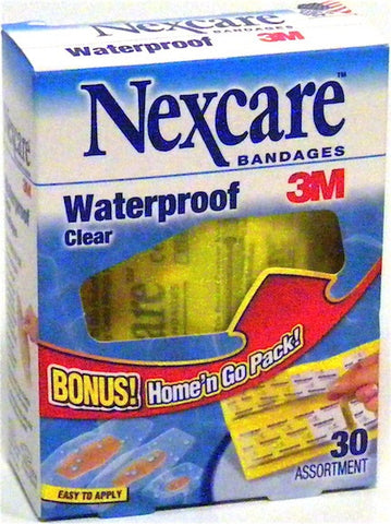 Nexcare Bandages 3M Waterproof Clear Assortment 30 ea.