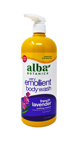 Alba Botanica Very Emollient Body Wash French Lavender 32 oz
