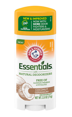 Arm & Hammer Essentials Solid Deodorant Coconut Geranium 2.5 oz