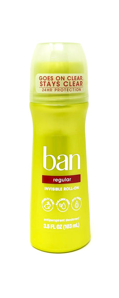Ban Invisible Roll-On Regular Antiperspirant Regular 3.5 oz