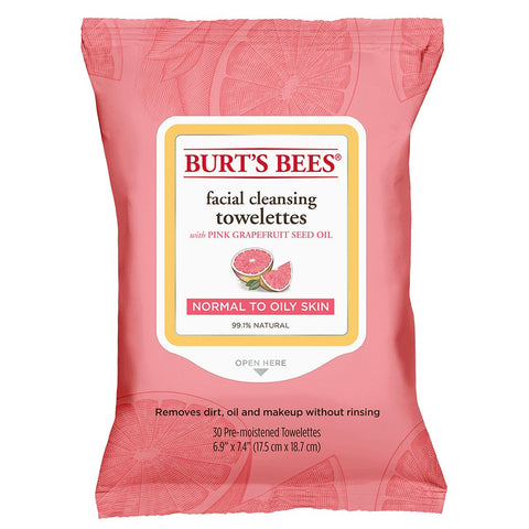 Burt's Bees Clarifying Facial Towelettes with Grapefruit 30 ct