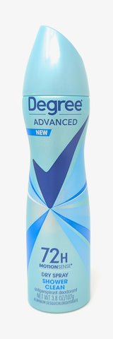 Degree Advanced MotionSense Antiperspirant Dry Spray Shower Clean 3.8 oz