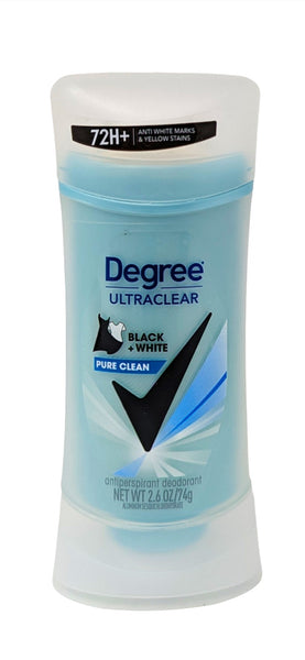 Degree UltraClear Black & White Antiperspirant Solid Pure Clean 2.6 oz