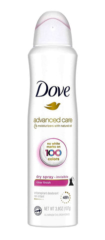 Dove Advanced Care Dry Spray Antiperspirant Invisible Clear Finish 3.8 oz
