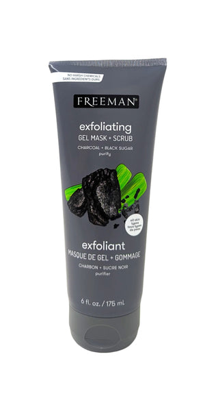 Freeman Gel Mask + Scrub Charcoal + Black Sugar 6 oz