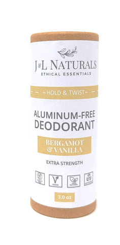 J&L Naturals Aluminum-Free Deodorant Bergamot & Vanilla 3 oz