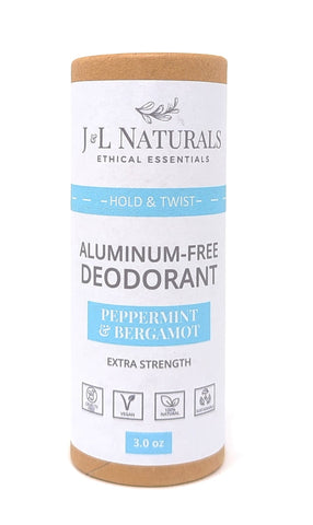 J&L Naturals Aluminum-Free Deodorant Peppermint & Bergamot 3 oz