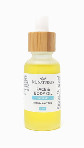 J&L Naturals Face & Body Serum Hydrate 1 oz