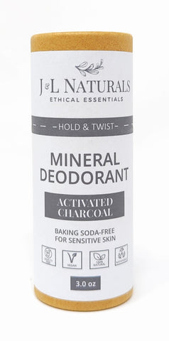 J&L Naturals Mineral Deodorant Activated Charcoal 3 oz