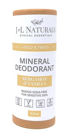 J&L Naturals Mineral Deodorant Bergamot & Vanilla 3 oz