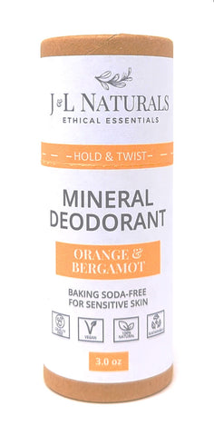 J&L Naturals Mineral Deodorant Orange & Bergamot 3 oz