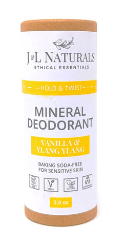 J&L Naturals Mineral Deodorant Vanilla & Ylang Ylang 3 oz