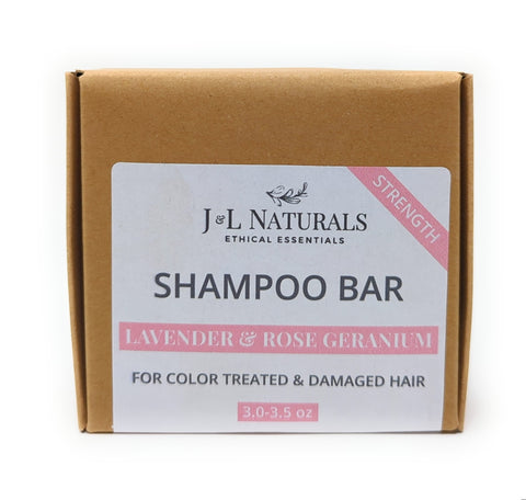 J&L Naturals Shampoo Bar Lavender & Rose Geranium 3 oz