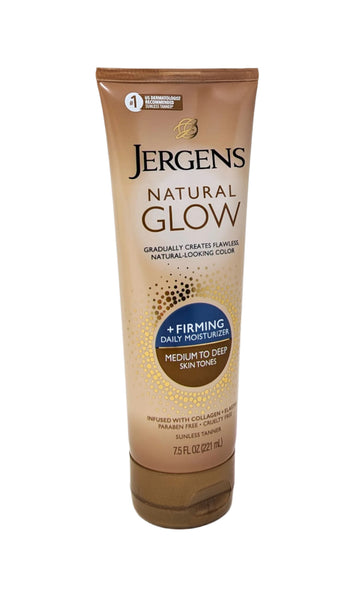 Jergens Natural Glow Daily Moisturizer Sunless Tanner Medium to Deep 7.5 oz