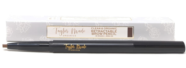 Taylor Made Organics Clean & Organic Retractable Brow Pencil Deep Brown .18 grams
