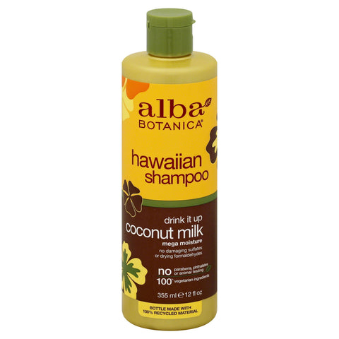 Alba Botanica Hawaiian Shampoo Drink It Up Coconut Milk 12 oz