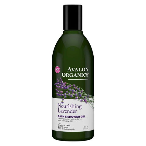 Avalon Organics Nourishing Lavander Bath & Shower Gel 12 oz