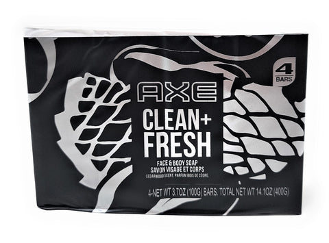 Axe Clean + Fresh Face & Body Soap 3.75 oz 4-Pack