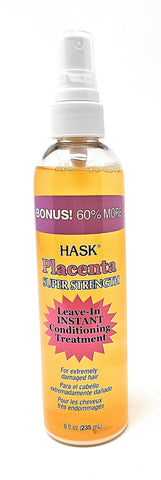 Hask Placenta Super Strength Leave-In Instant Conditioning Treatment 8 oz Bonus Size