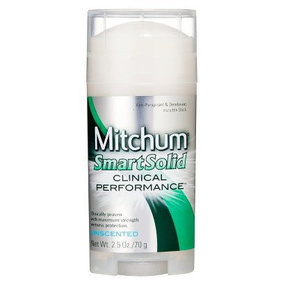 Mitchum SmartSolid Clinical Performance Antiperspirant Deodorant Stick Unscented  2.5 oz