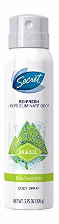 Secret Re-Fresh Body Spray Brazil Rainforest 3.75 oz