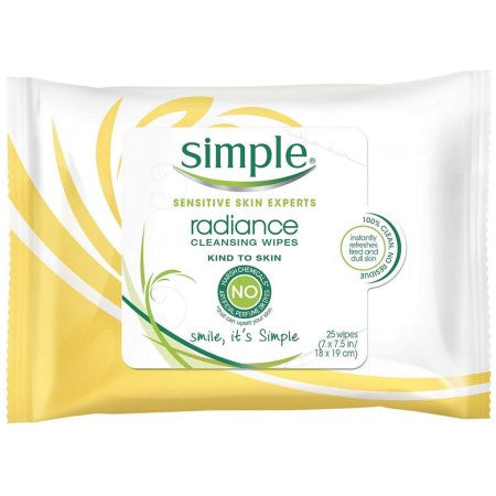 Simple Sensitive Skin Experts Radiance Cleansing Wipes 25 ea