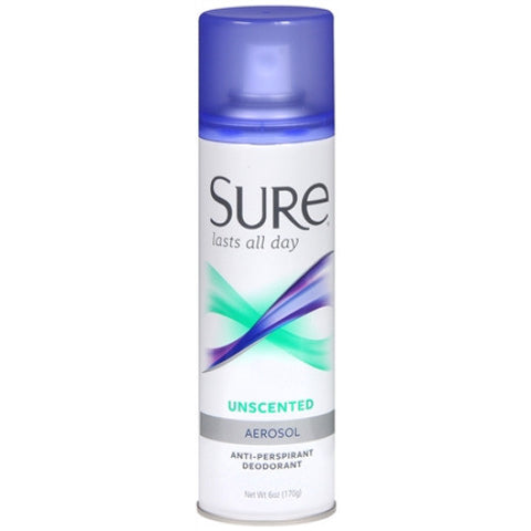 Sure Aerosol Antiperspirant Deodorant Unscented 6 oz