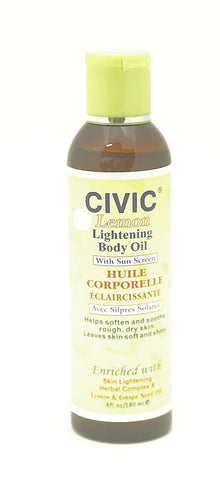 Civic Lemon Lightening Body Oil with Sunscreen 6 oz.