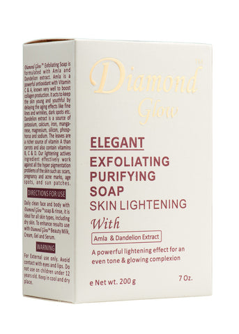 Diamond Glow Elegant Exfoliating Purifying Soap Skin Lightening 7 oz.
