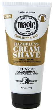 Magic Razorless Cream Shave Light Fresh Scent 6 oz.