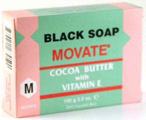 Movate Black Soap Cocoa Butter w/ Vitamin E 3.5 Oz. (100 g)