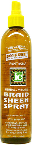 Fantasia IC Herbal/Vitamin Braid Sheen Spray Bonus Size 12 Fl. Oz. (355 ml)