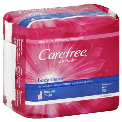 Carefree Acti-Fresh Body Shape Regular To Go Pantiliners Unscented 20 ea.