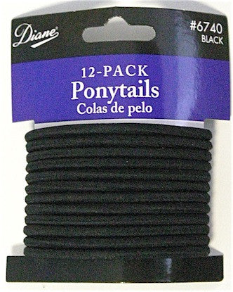 Diane Ponytails Black 12-Pack